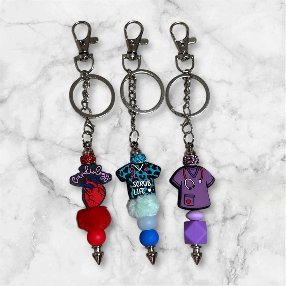 Medical/Nurse Beaded Keychain NEW Handcrafted